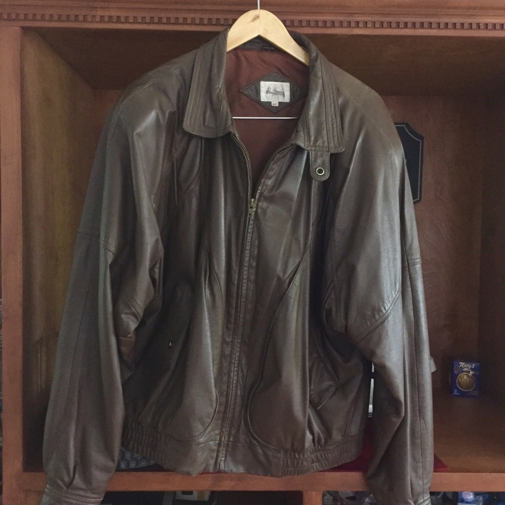 Vintage Adam Spencer men’s leather bomber jacket